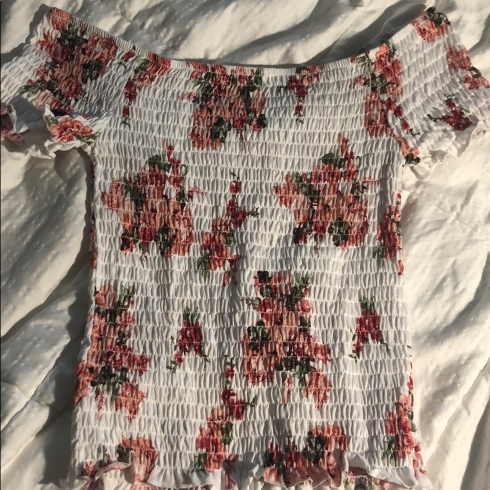 Stretchy Off the Shoulder Floral Top